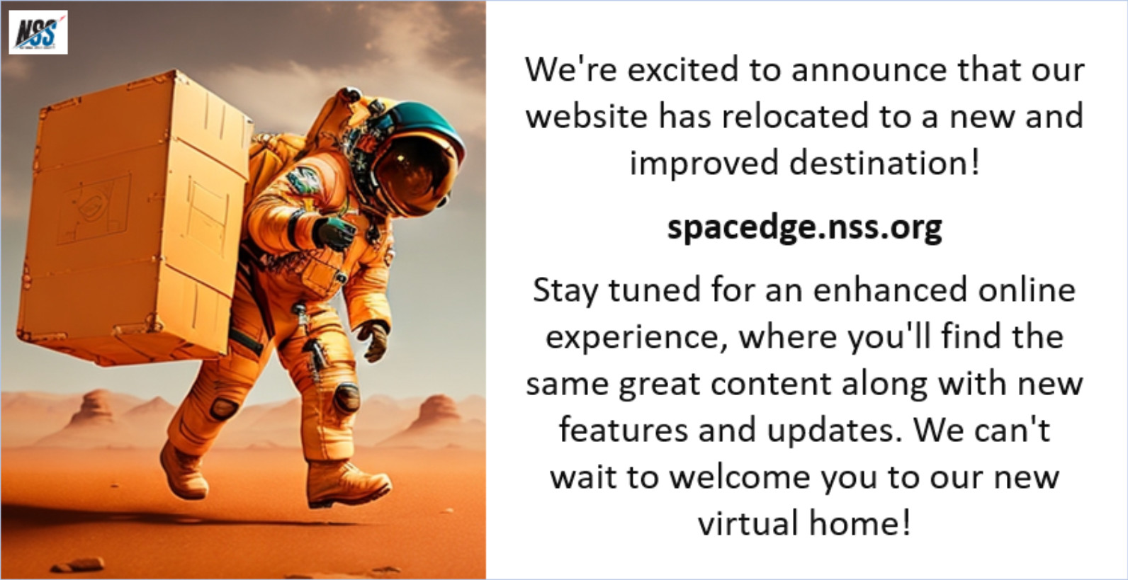 We're moving to our new website: https://spacedge.nss.org/